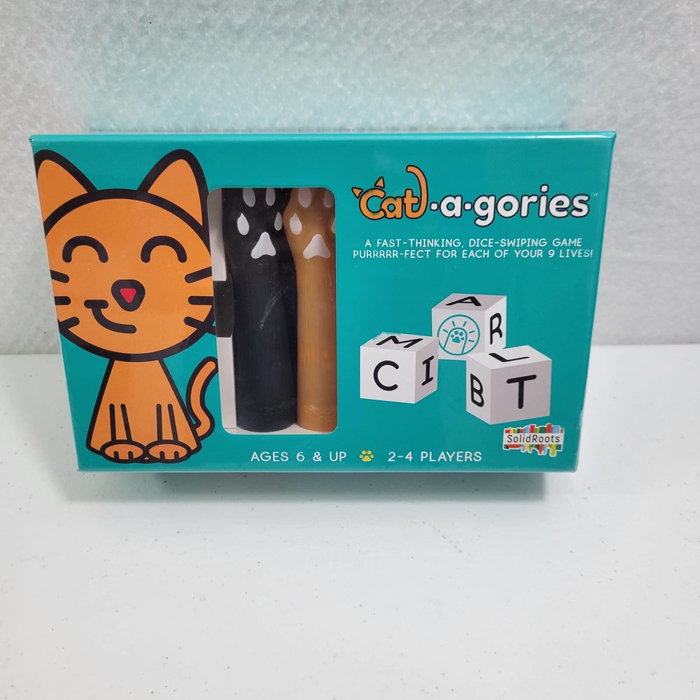 Solid Roots Cat-A-Gories a Fast Thinking Dice Swiping Game New 121923-1M7